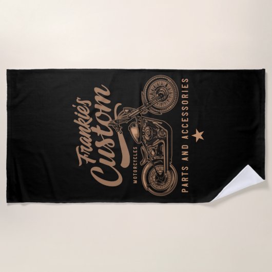 Aangepaste biker-motorfiets strandlaken (Voorkant)