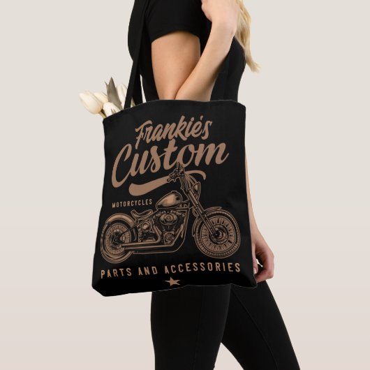 Aangepaste biker-motorfiets tote bag (Dichtbij)