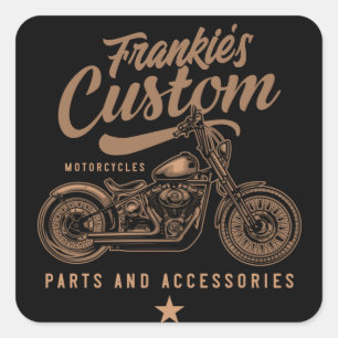 Aangepaste biker-motorfiets vierkante sticker