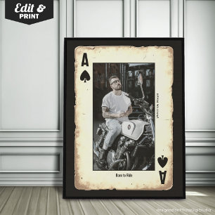 Aangepaste Biker Wall Art, Biker Gift Ace of Spade Poster