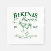 Aangepaste bikini's en martinis vrijgezellenfeest servet (Voorkant)