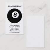 aangepaste BILJART-business Visitekaartje (Voorkant / Achterkant)