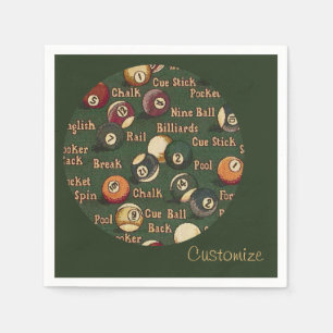 Aangepaste Billiard Balls Background Napkins Servet