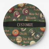 Aangepaste Billiardballs Papieren Bordje (Voorkant)