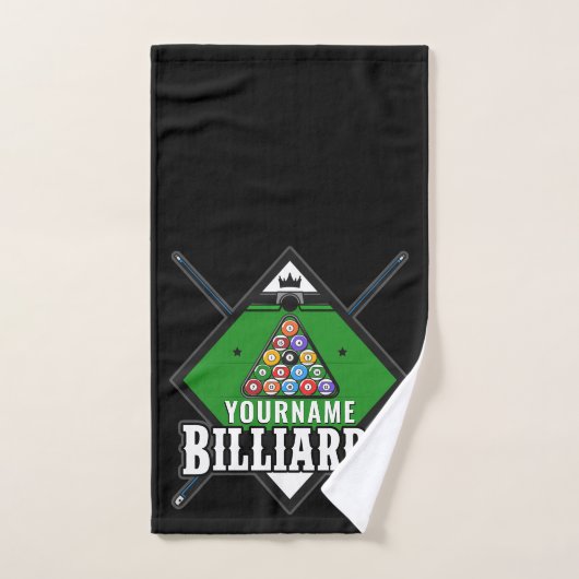 Aangepaste Billiards NAME Cue Rack Pool Room Bad Handdoek (Handdoek)