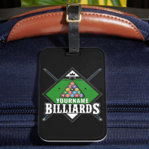 Aangepaste Billiards NAME Cue Rack Pool Room Bagagelabel