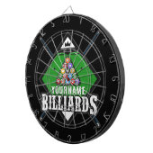 Aangepaste Billiards NAME Cue Rack Pool Room Dartbord (Voorkant Rechts)