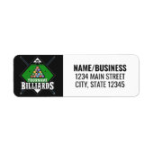 Aangepaste Billiards NAME Cue Rack Pool Room Etiket (Voorkant)