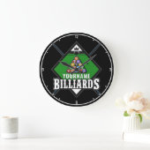 Aangepaste Billiards NAME Cue Rack Pool Room Grote Klok (Huis)