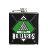 Aangepaste Billiards NAME Cue Rack Pool Room Heupfles (Voorkant)