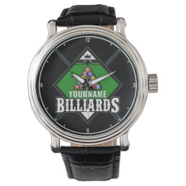Aangepaste Billiards NAME Cue Rack Pool Room Horloge