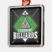 Aangepaste Billiards NAME Cue Rack Pool Room Metalen Ornament (Links)