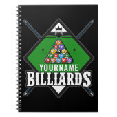 Aangepaste Billiards NAME Cue Rack Pool Room Notitieboek (Voorkant)