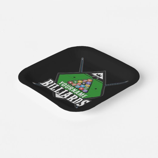 Aangepaste Billiards NAME Cue Rack Pool Room Papieren Bordje (Gebogen)