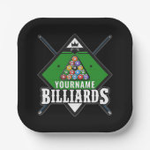 Aangepaste Billiards NAME Cue Rack Pool Room Papieren Bordje (Voorkant)