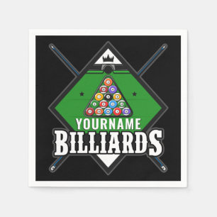 Aangepaste Billiards NAME Cue Rack Pool Room Servet