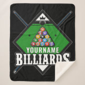 Aangepaste Billiards NAME Cue Rack Pool Room Sherpa Deken (Voorkant)