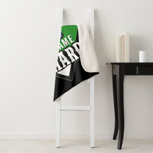 Aangepaste Billiards NAME Cue Rack Pool Room Sherpa Deken (In situ)