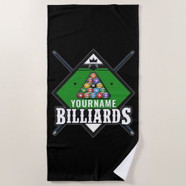 Aangepaste Billiards NAME Cue Rack Pool Room Strandlaken