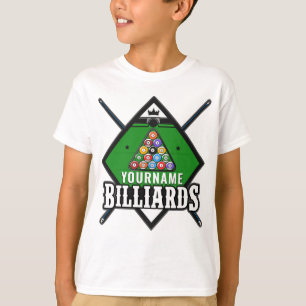 Aangepaste Billiards NAME Cue Rack Pool Room T-shirt