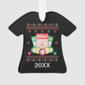 Aangepaste Bingo Player Ugly Xmas Sweater Ornament (achterkant)