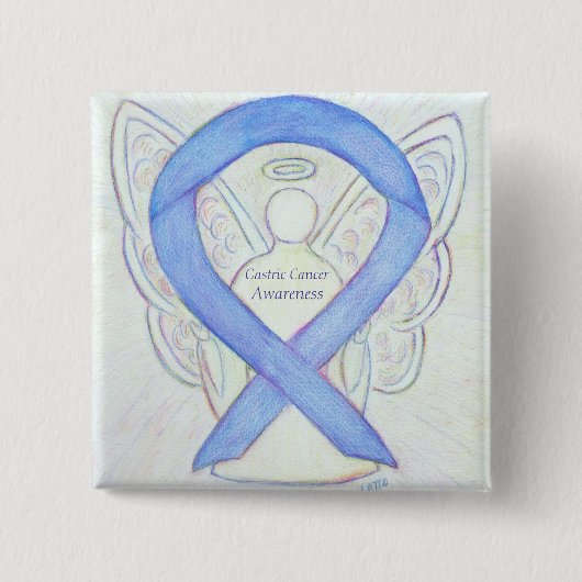 Aangepaste binnenkant van maagkanker engel vierkante button 5,1 cm (Voorkant)