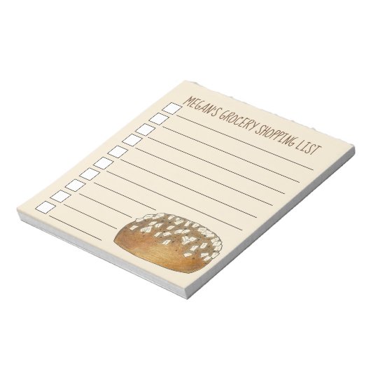 Aangepaste binnenrollen op de lijst met kruidenier notitieblok (Linkerzijde)