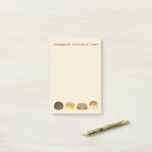 Aangepaste binnenrollen op de lijst met kruidenier post-it® notes (Op bureau)