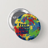 Aangepaste binnenste kinder-knop ronde button 5,7 cm (Voorkant /achterkant)