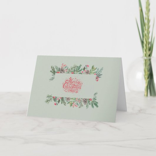 Aangepaste Binnenste Tekst met Warme Kerstwensen Feestdagen Kaart (Voorkant)