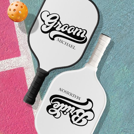 Aangepaste Birde en bruidegom Naam  Pickleball Paddle