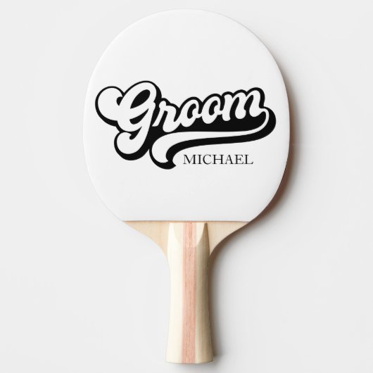 Aangepaste Birde en bruidegom Naam  Tafeltennisbatje (Voorkant)