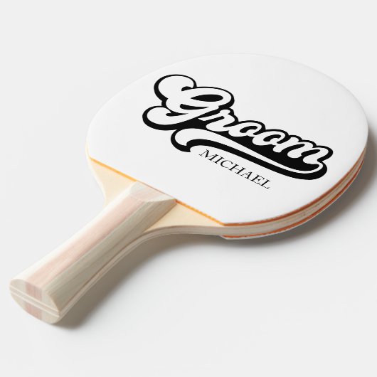 Aangepaste Birde en bruidegom Naam  Tafeltennisbatje (Voorkant Gekanteld)