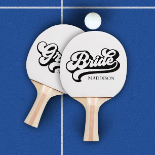 Aangepaste Birde en bruidegom Naam Tafeltennisbatje