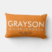 Aangepaste 'Birth Announcement Pillow' - Vervoer Kussen (Achterkant)
