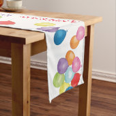 Aangepaste Birthday Balloons Table Runner Korte Tafelloper (Voorbeeld)