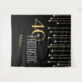 Aangepaste Birthday Black Gold Photo Booth Backdro Wandkleed (Voorkant (horizontaal))