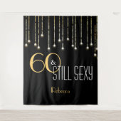 Aangepaste Birthday Black Gold Photo Booth Backdro Wandkleed (Voorkant)