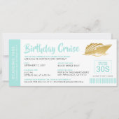 Aangepaste Birthday Cruise Boarding Pass Blauwgroe (Voorkant)