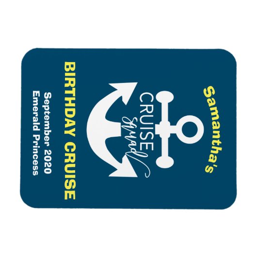 Aangepaste Birthday Cruise Squad Anchor Magneet (Horizontaal)