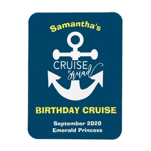 Aangepaste Birthday Cruise Squad Anchor Magneet (Verticaal)
