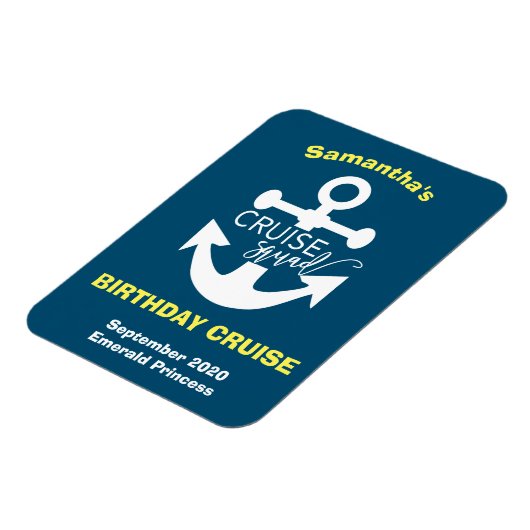 Aangepaste Birthday Cruise Squad Anchor Magneet (Linkerzijde)