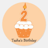 Aangepaste Birthday Cupcake Stickers (Voorkant)