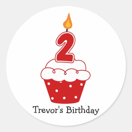 Aangepaste Birthday Cupcake Stickers (Voorkant)