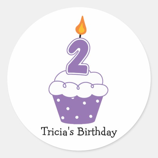 Aangepaste Birthday Cupcake Stickers (Voorkant)