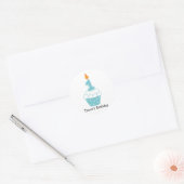 Aangepaste Birthday Cupcake Stickers (Envelop)