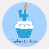 Aangepaste Birthday Cupcake Stickers (Voorkant)