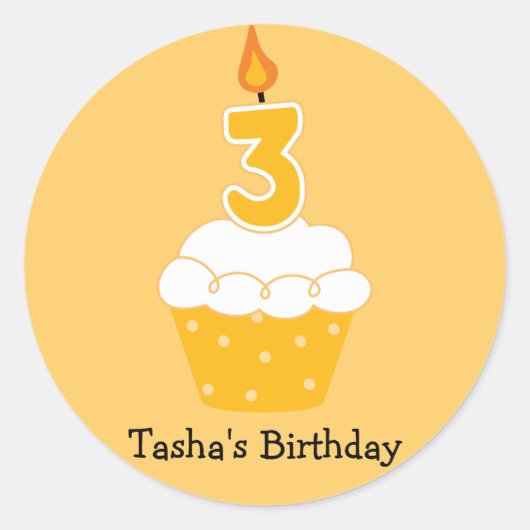 Aangepaste Birthday Cupcake Stickers (Voorkant)