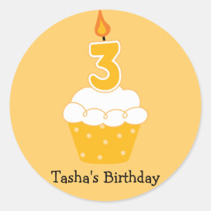 Aangepaste Birthday Cupcake Stickers