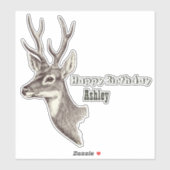 Aangepaste 'Birthday Deer' Sticker (Vel)